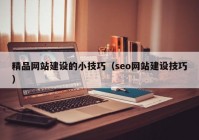 精品网站建设的小技巧（seo网站建设技巧）