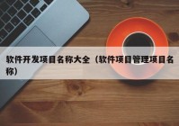 软件开发项目名称大全（软件项目管理项目名称）