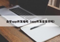 自学app开发难吗（app开发容易学吗）