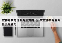 软件开发是什么专业方向（开发软件的专业叫什么专业?）