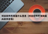 对日软件开发是什么意思（对日软件开发和国内软件开发）