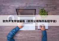 软件开发学徒骗局（软件公司为什么招学徒）