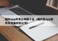 国内app开发公司前十名（国内做app软件开发最好的公司）